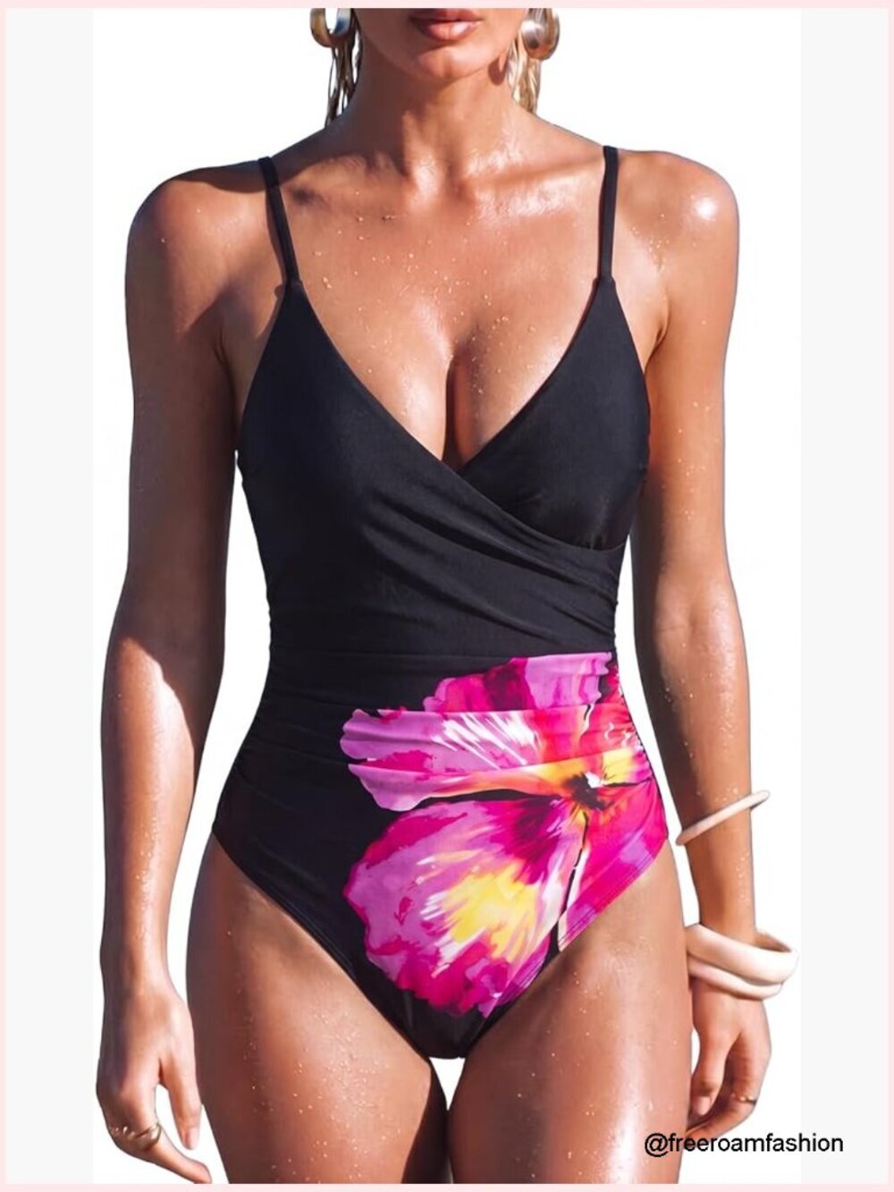 Sexy Wrap Push Up One Piece Swimsuit Tummy Control Bathing Suit
